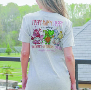 Simply Southern Short Sleeve Happy Everything Ash Grey