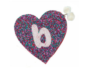Jane Marie Teal & Red Multi Bead Zipper Coin Purse "B"