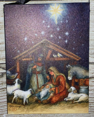 Lighted Nativity Canvas Hanging