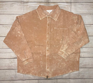Simply Southern Acid Wash Shacket Chestnut