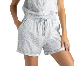 Hello Mello Beauty Sleep Satin Pajama Short Feline Sleepy