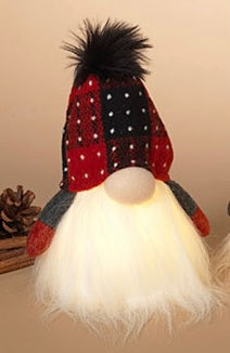 Red & Black Plaid Lighted Gnome Style 1