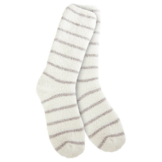 World’s Softest Socks Knit Pickin’ Fireside Crew, Heather Grey Stripe