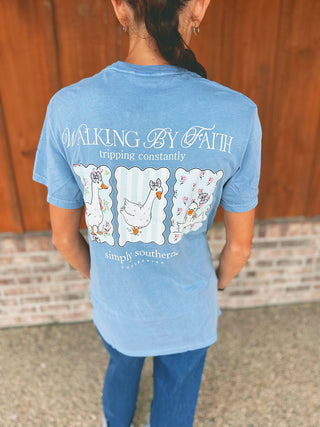 Simply Southern Mineral Wash Walking by Faith T-Shirt