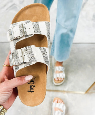Corkys No Filter Sandal Black Natural Stripe