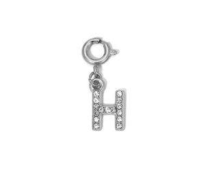 My Fun Colors Rhinestone Initial Silver H