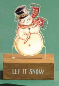 Mudpie Christmas Acrylic Light Up Snowman