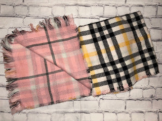 Simply Southern Double Sided Scarf Plaid/Light Pink
