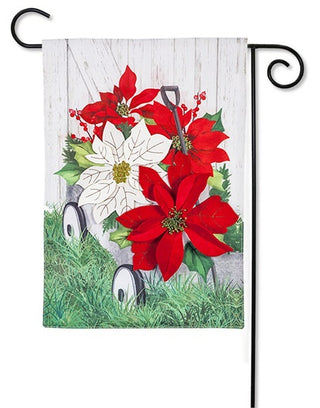 Galvanized Wagon With Poinsettias