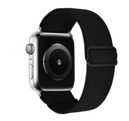 Nylon Adjustable Strap Apple Watch Band Black 42/44/45mm