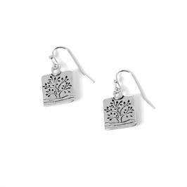 Whispers Silver Square Family Tree Earrings WN004207