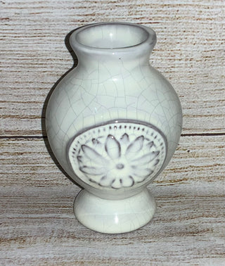 Mud Pie Floral Embossed Bud Vase