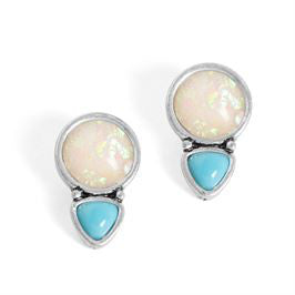 Whispers Pearl Stud w/Turquoise Earrings WN004257