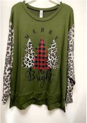 Merry and Bright Long Sleeve Crew Neck