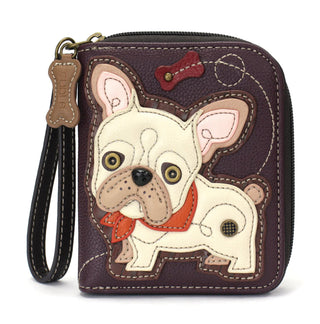 Chala Zip Around Wallet French Bulldog Plum 839
