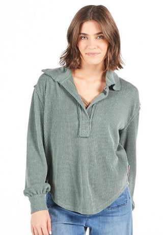 Simply Southern Long Sleeve Knit Top Jade