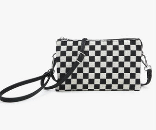 Jen & Co Riley Crossbody Checkered Black/White M013