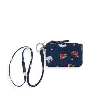 Vera Bradley Zip ID Lanyard Snow Globe Motifs