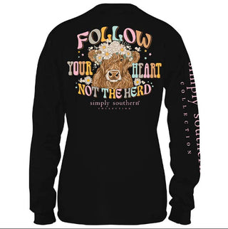 Simply Southern Long Sleeve T Shirt Herd Black