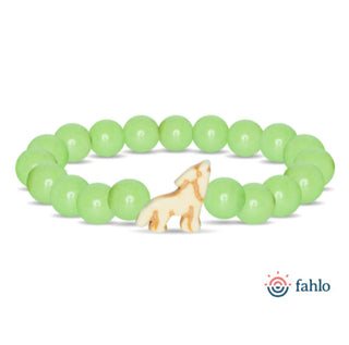 Fahlo Scout Wolf Glow-in-the-Dark Bracelet Sage Glow