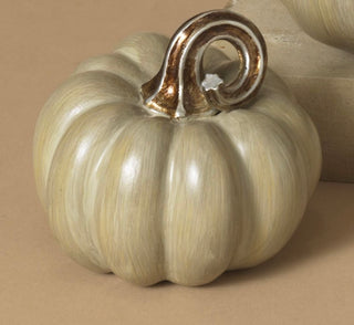 Medium Taupe Resin Pumpkin