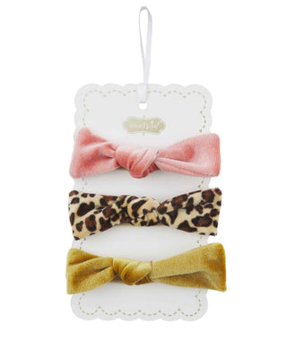 Mudpie Mustard Velvet Bow Headband Set
