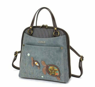 Chala Convertible Backpack Purse Turtle Indigo 870