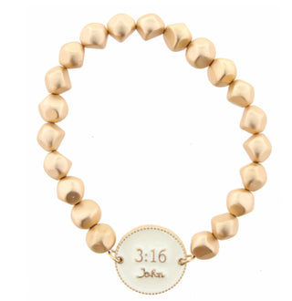 Jane Marie John 3:16 Stretch Beaded Bracelet