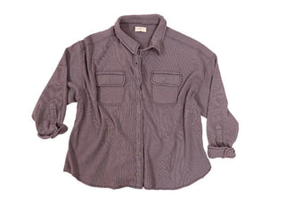 Simply Southern Waffle Shacket Gray