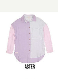 Simply Southern Color Block Button Down Aster