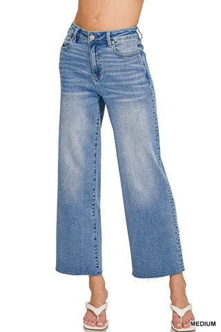 Zenana Cropped Wide Leg Medium Wash 9524MM