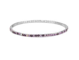 My Fun Colors Petite Crystal Tennis Bracelet Purple Mix/ Silver