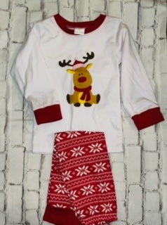 Toddler Reindeer Holiday Print Pajama Set 4T