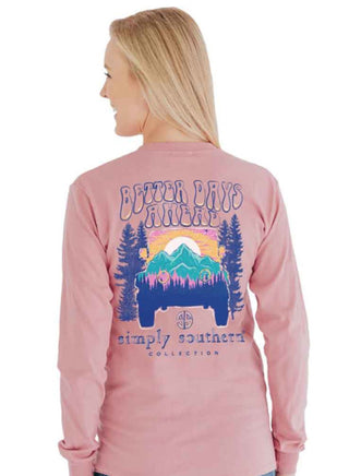 Simply Southern Better Days Ahead Long Sleeve Crepe Pink