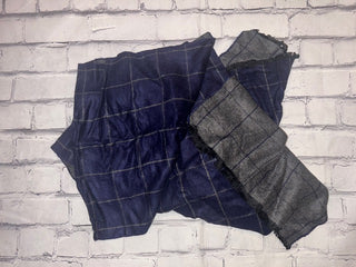 Top it Off Reversible Patterned Scarf Navy/Gray