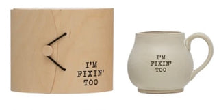 Stoneware Mug w/Wood Gift Box and Saying