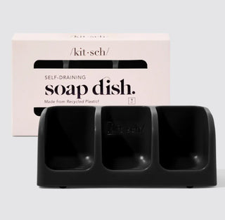 Kitsch Self Draining Soap Dish Black