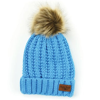 Britt's Knits Bitties Plush Lined Knit Hat w/ Fur Pom