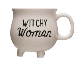 Stoneware Cauldron Witch Mug