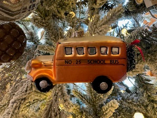 Creative Co-op Bus Ornament w/Wreath