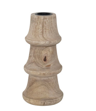 Mango Wood Taper Holder, 6”