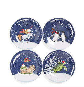 Vera Bradley Appetizer Plate Set of 4 Winter Melody