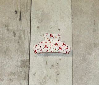Love and Repeat Christmas Themed Hair Clip Reindeer