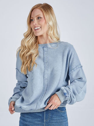 Simply Southern Drop Shoulder Pullover Leona Denim