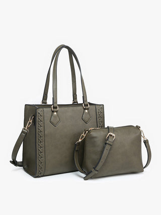 Jen & Co Betsy Crossbody Tote Dark Olive M2344
