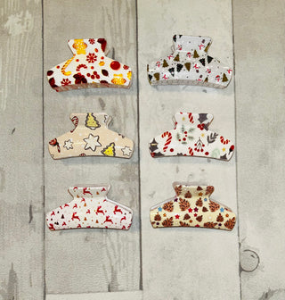 Love and Repeat Christmas Themed Hair Clip Snowman
