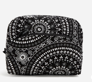 Vera Bradley Large Cosmetic Black Bandana Medallion