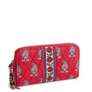 Vera Bradley Medium Continental Wallet Flowering Paisley Goji Berry