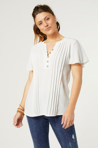 Coco+Carmen Savanna Button Down Top White