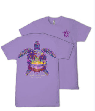 Simply Southern Short Sleeve Tee Night Turtle Grape